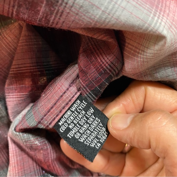 Panhandle Shirt Floral Plaid Men’s XL Western Metal Snap Button Slim long sleeve - Picture 5 of 12